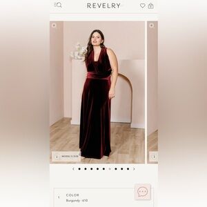 NEW Revelry Micah Convertible Velvet burgundy Dress- Garment bag included